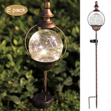 ExcMark Solar Garden Lights Outdoor Decorative Stakes, Outdoor Decorations for Patio Lawn Garden Yard with Solar Globe Light.