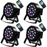 Missyee Stage lights Disco-Lights- Full RGB Color Mixing LED Flat Par Can - 36 LEDs par light - Red, Green and Blue color mixing - Dj-Lighting - Stage Lighting - Dance Floor Lighting (4 pack (B2)