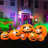 BLOWOUT FUN 10ft Long Inflatable Halloween Pumpkin Decoration, LED Blow Up Lighted Decor Indoor Outdoor Holiday Art Decor Decorations