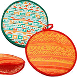 SIMPLUXX Microwaveable X-Large Tortilla Warmer Pouch 2 Pack - 2 Fun Designs 