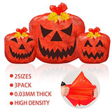 Raintoad Halloween Pumpkin Leaf Bag Garden Halloween Decoration Orange Leaf Bag Pumpkin Garbage Bag Suitable for Halloween Decoration Outdoor-3 Pieces