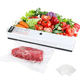 Gamtik Vacuum Sealer Machine,Food Vacuum Sealer with Automatic Air Sealing System for Food Saver, Dry & Wet Food Sealer with Indicator Lights(10 Pack Vacuum Sealer Bags)