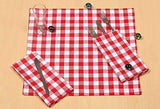 Cloth Napkin In Gingham Plaid Check Fabric-18x18 Red White, Wedding Napkins,Cocktails Napkins,Fabric Napkins,Cotton Napkins Mitered Corners & Generous Hem, Machine Washable Dinner Napkins Set of 12