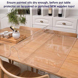 Clear Plastic Dining Table Protector Tablelcloth Desk Pad Mat Wooden Furniture Coffee Glass Side Table Cloth Table Top Protection Countertop Cover Waterproof Rectangular PVC Vinyl 24 x 24 Inches 2PCS