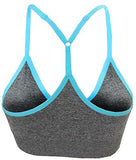 AKAMC 3 Pack Women's Medium Support Cross Back Wirefree Removable Cups Yoga Sport Bra