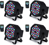 Missyee UP Lights, Missyee 36 X 1W RGB LED DJ Lights Sound Activated Stage Lights Package with Remote Compatible with DMX-512 Controller, 9 Modes LED DJ Lights for Wedding Birthday Party Club (4 Pack)