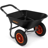 Gorilla Carts 78L Wheelbarrow – Two Wheeled Pneumatic Tyre Heavy Duty Garden Tool/Waste Transportation Cart