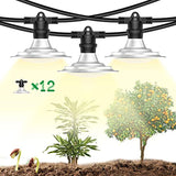 Espird Plant Grow String Light Waterproof for Outdoor Greenhouse,Growing Heat Lamps Full Spectrum for Indoor Outdoor Succulent Plants,String Sunlight Led Lamps for Large Area Farm (12 Light)