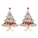 CROOT 2 PCS Women's Vintage Colored Christmas Tree Rhinestone Brooch Christmas Party Pin Jewelry with Little Star Xmas Decoration Gold-Tone