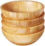 QWESEN Lipper International Bamboo Wood Salad Bowls, Small, 7