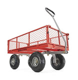 Gorilla Carts GOR800-COM Steel Utility Cart with Removable Sides, 800-lbs. Capacity, Red