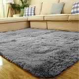 ACTCUT Super Soft Indoor Modern Shag Area Silky Smooth Fur Rugs Fluffy Rugs Anti-Skid Shaggy Area Rug Dining Room Home Bedroom Carpet Floor Mat 4- Feet by 5- Feet (Grey)