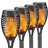 Liveasily 4 Pack Led Solar Torch Light with Flickering Flame, Outdoor Waterproof Solar Torches Stake Lights, Auto On/Off Solar Garden Lights Decorations (4 Pack)…