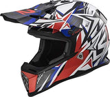 LS2 Helmets Motorcycle & Powersports Helmet's Off-Road Fast Mini V2 (Strong Red Blue, Medium)