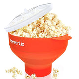 QWESEN The Original Microwave Popcorn Popper, Silicone Popcorn Maker Collapsible Bowl, BPA Free, Hot Air Popcorn Maker - Free e-Book Include