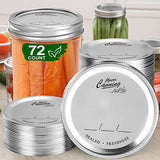 Netany 72 Count, [ WIDE Mouth ] Canning Lids for Mason Jars - Split-Type Metal Lid for BALL KERR Jar - Airtight Sealed - Food Grade Material