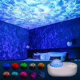 XXMANX Star Projector Night Light, 10 Colors Music Projector Ocean Wave Projector with Bluetooth Speaker Rotating Galaxy Projector for Kids Adults Bedroom Decoration