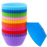 Selizo Silicone Muffin Cups, Selizo 54 Pcs Silicone Cupcake Baking Cups Reusable Muffin Liners Cupcake Wrapper Cups Holders for Muffins, Cupcakes and Candies