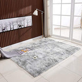 Wondo Lixada Ultra Soft Tie-Dye Style Gradient Color Carpet Floor Bedroom Mat Rectangle Shape Fluffy Rug for Living Room Bedroom Balcony Hallway Mat