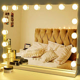 Hansong Vanity Mirror Makeup Mirror with Lights,Large Hollywood Lighted Vanity Mirror with 15 Dimmable LED Bulbs ,3 Color Modes,Touch Control for Dressing Room & Bedroom,Tabletop or Wall-Mounted (23in)