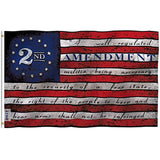 SHELLBOBO Fly Breeze 3x5 Foot 2nd Second Amendment Flag - Vivid Color and Fade Proof - 2nd Amendment 1791 Vintage American Flags Polyester with Brass Grommets 3 X 5 Ft