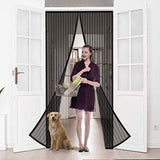 MILLETER Magnetic Screen Door, Full Frame Door Curtain with Heavy-Duty Mesh, Self Sealing Hands Free Easy Velcro Tape Installation, Pet and Kid Friendly, Fits Door Size 38'' x 82''