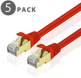 TNP Cat6 Ethernet Patch Cable (20 Inch) - Professional Gold Plated Snagless RJ45 Connector Computer Networking LAN Wire Cord Plug Premium Shielded Twisted Pair (Orange)