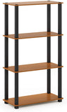 Furinno (99557BK/GY) Turn-N-Tube 4-Tier Multipurpose Shelf Display Rack - Black/Grey