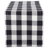 DII Cotton Buffalo Check Table Runner for Family Dinners or Gatherings, Indoor or Outdoor Parties, Halloween, & Everyday Use (14x72",  Seats 4-6 People), Orange & Black