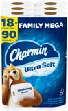 Charmin Ultra Soft Toilet Paper Family Mega Roll, 18 Count (Packaging May Vary)