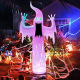 HighydroLED  12 FT Halloween Decorations Inflatable Green Eye Ghost, Blow Up Outdoor Decoration with Color Changing LEDs, Halloween Scary Inflatable Decoration for Yard,Lawn,Garden,Party