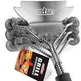 GRILLART Grill Brush and Scraper Bristle Free – Safe BBQ Brush for Grill Best Rated – 18'' Stainless Grill Grate Cleaner - Safe Grill Accessories for Porcelain/Weber Gas/Charcoal Grill – Gifts for Grill Wizard