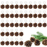 Apipi 40 Pieces Rustic Pine Cones Ornaments -Christmas Natural Pine Cones Ornament with String for Gift Tag Tree Home Party, Fall Christmas Hanging Decoration ,DIY Crafts