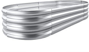 Land Guard 8×4×1 ft Galvanized Raised Planter Box，2Pcs Vegetable Garden Bed Planter Box, Galvanized Trough Planter Extra Large, Large Metal Raised Beds for Gardening Vegetables.