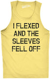 Mens I Flexed and The Sleeves Fell Off Tank Top Funny Sleeveless Gym Workout Shirt