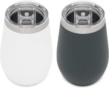 Guzzle Buddy Wine Tumbler Set 2X 350ml, Stainless Steel Vacuum Insulated with Lids