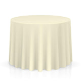 Lann's Linens - 120" Round Premium Tablecloth for Wedding/Banquet/Restaurant - Polyester Fabric Table Cloth - White