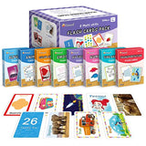 KMUYSL Flash Cards for Toddlers Age 2-4 Years Old, Kindergarten, Preschool - Set of 208 Flashcards Inclu Alphabets, Numbers, First Sight Words, Colors & Shapes, Animals, Emotions, Transport, Time & Money