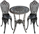 Incbruce Cole Outdoor Cast Aluminum Bistro Set, 3 Piece Set, Bronze