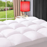 ELEMUSE Full Cooling Mattress Topper for Back Pain, Extra Thick Mattress pad Cover, Plush Soft Pillowtop with Elastic Deep Pocket, Overfilled Down Alternative Filling