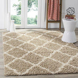 SAFAVIEH Dallas Shag Collection SGD257A Trellis Non-Shedding Living Room Bedroom Dining Room Entryway Plush 1.5-inch Thick Area Rug, 4' x 6', Dark Grey / Ivory