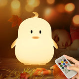 PAMANO Kids Night Light, Kawaii Cute Birthday Gifts Room Decor Bedroom Decorations for Baby Toddler Girls Children, LED 9 Color Changing Animal Portable Squishy Silicone Lamp