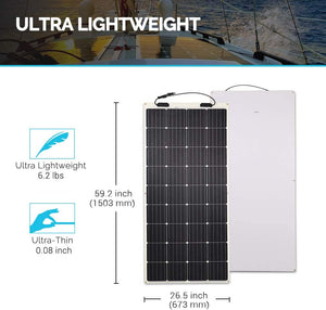 Renogy 175 Watt 12 Volt Flexible Monocrystalline Solar Panel, 175W