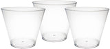 Party Essentials Disposable 9 oz Party Punch Cups | Old Fashioned Tumblers | Cocktail Glasses, 200 Count, Clear, Hard Plastic