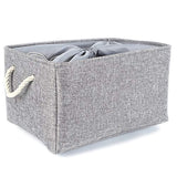 TheWarmHome Foldable Jumbo Fabric Storage Bins Grey Basket for Gifts Empty (18.9×15×11.8 inch)