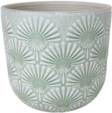 Lamberia Amazon Brand – Small Floral-Embossed Planter, 4.3