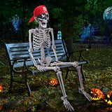 MyoGrip Halloween Decorations - 5 Ft Placeable Halloween Skeleton - Full Body Life-Size Skeleton Prop with Movable Joints for Halloween Outdoor Yard Haunted House Prop Decoration