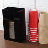 Restaurantware Restpresso Black Acrylic Vertical Coffee Cup Sleeve Dispenser - 6" x 3 1/2" x 10" - 1 count box