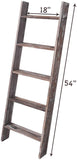 RHF 54" Extra Thick Blanket Ladder,Rustic Wood Ladder, Decorative Heave Duty Ladder for Blanket, Farmhouse Blanket Ladder, Storage Ladder Shelf, Assembly Required, 4.5-Feet (Rustic Brown, 4.5 Ft)