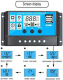 Binen 20A Solar Charge Controller Solar Panel Battery Intelligent Regulator with Dual USB Port 12V/24V PWM Auto Paremeter Adjustable LCD Display